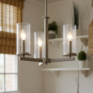 Urban Ambiance - Chandelier - UKC20027 Transitional Indoor Chandelier, 14''H x 18''W x 18''Dep, Brushed Nickel Finish, Marquess Collection -