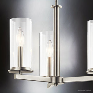 Urban Ambiance - Chandelier - UKC20027 Transitional Indoor Chandelier, 14''H x 18''W x 18''Dep, Brushed Nickel Finish, Marquess Collection - 