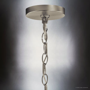 Urban Ambiance - Chandelier - UKC20030 Transitional Indoor Chandelier, 31''H x 16''W x 16''Dep, Brushed Nickel Finish, Marquess Collection - 