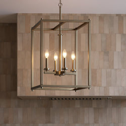 Urban Ambiance - Chandelier - UKC20030 Transitional Indoor Chandelier, 31''H x 16''W x 16''Dep, Brushed Nickel Finish, Marquess Collection - 