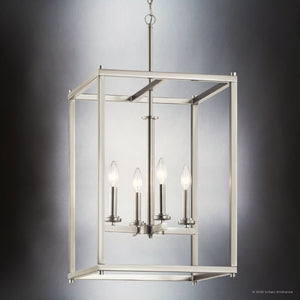 Urban Ambiance - Chandelier - UKC20030 Transitional Indoor Chandelier, 31''H x 16''W x 16''Dep, Brushed Nickel Finish, Marquess Collection - 