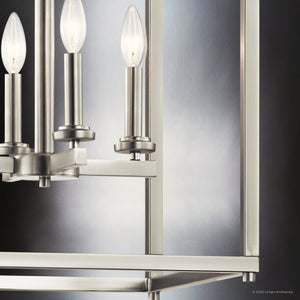 Urban Ambiance - Chandelier - UKC20030 Transitional Indoor Chandelier, 31''H x 16''W x 16''Dep, Brushed Nickel Finish, Marquess Collection - 