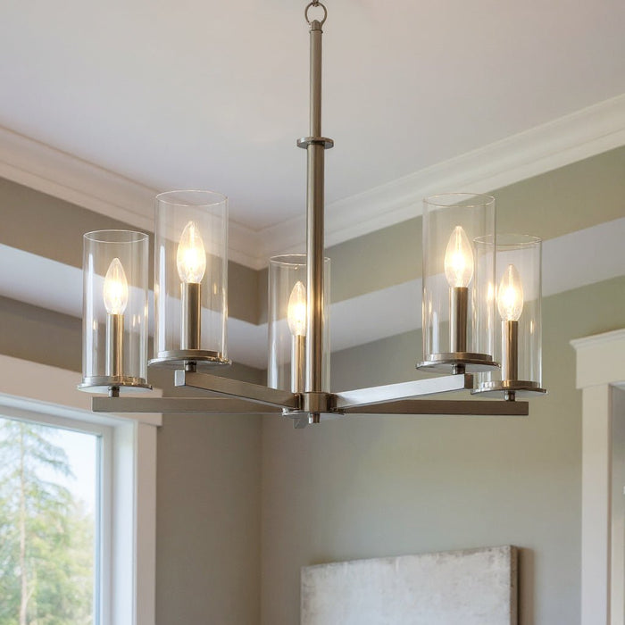 UKC20032 Transitional Indoor Chandelier, 22.25''H x 26.25''W x 26.25''Dep, Chrome Finish, Marquess Collection