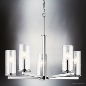Urban Ambiance - Chandelier - UKC20032 Transitional Indoor Chandelier, 22.25''H x 26.25''W x 26.25''Dep, Chrome Finish, Marquess Collection - 