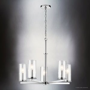 Urban Ambiance - Chandelier - UKC20032 Transitional Indoor Chandelier, 22.25''H x 26.25''W x 26.25''Dep, Chrome Finish, Marquess Collection - 