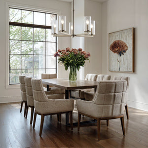 Urban Ambiance - Chandelier - UKC20033 Transitional Indoor Chandelier, 22.25''H x 26.25''W x 26.25''Dep, Brushed Nickel Finish, Marquess Collection - 