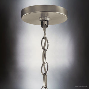 Urban Ambiance - Chandelier - UKC20033 Transitional Indoor Chandelier, 22.25''H x 26.25''W x 26.25''Dep, Brushed Nickel Finish, Marquess Collection - 