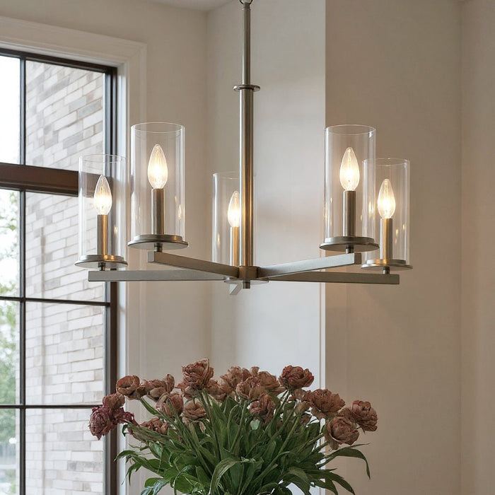 UKC20033 Transitional Indoor Chandelier, 22.25''H x 26.25''W x 26.25''Dep, Brushed Nickel Finish, Marquess Collection