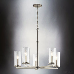 Urban Ambiance - Chandelier - UKC20033 Transitional Indoor Chandelier, 22.25''H x 26.25''W x 26.25''Dep, Brushed Nickel Finish, Marquess Collection - 