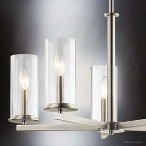 Urban Ambiance - Chandelier - UKC20033 Transitional Indoor Chandelier, 22.25''H x 26.25''W x 26.25''Dep, Brushed Nickel Finish, Marquess Collection - 