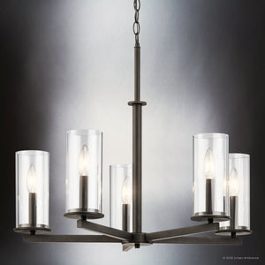 Urban Ambiance - Chandelier - UKC20034 Transitional Indoor Chandelier, 22.25''H x 26.25''W x 26.25''Dep, Olde Bronze Finish, Marquess Collection - 