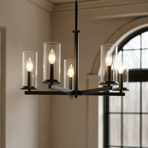 Urban Ambiance - Chandelier - UKC20034 Transitional Indoor Chandelier, 22.25''H x 26.25''W x 26.25''Dep, Olde Bronze Finish, Marquess Collection - 