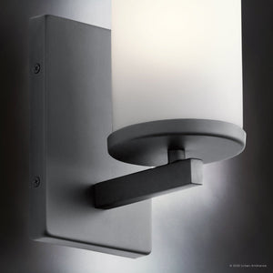 Urban Ambiance - Bath Light - UKC20038 Transitional Indoor Bath Light, 9.25''H x 4.5''W x 6.25''Dep, Black Finish, Marquess Collection - 