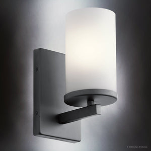 Urban Ambiance - Bath Light - UKC20038 Transitional Indoor Bath Light, 9.25''H x 4.5''W x 6.25''Dep, Black Finish, Marquess Collection - 