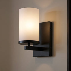 Urban Ambiance - Bath Light - UKC20038 Transitional Indoor Bath Light, 9.25''H x 4.5''W x 6.25''Dep, Black Finish, Marquess Collection - 