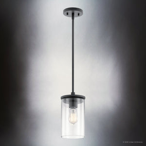 Urban Ambiance - Pendant - UKC20039 Transitional Indoor Pendant, 10.75''H x 6''W x 6''Dep, Black Finish, Marquess Collection - 