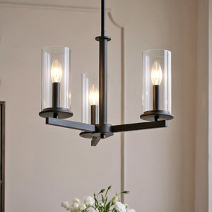 Urban Ambiance - Chandelier - UKC20040 Transitional Indoor Chandelier, 14''H x 18''W x 18''Dep, Black Finish, Marquess Collection - 
