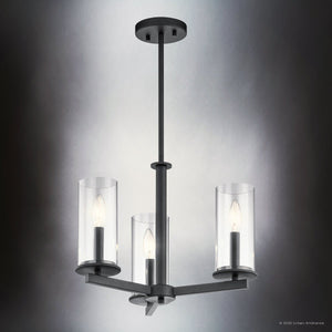 Urban Ambiance - Chandelier - UKC20040 Transitional Indoor Chandelier, 14''H x 18''W x 18''Dep, Black Finish, Marquess Collection - 