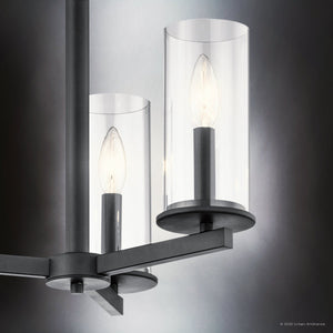 Urban Ambiance - Chandelier - UKC20040 Transitional Indoor Chandelier, 14''H x 18''W x 18''Dep, Black Finish, Marquess Collection - 
