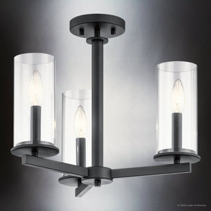 Urban Ambiance - Chandelier - UKC20040 Transitional Indoor Chandelier, 14''H x 18''W x 18''Dep, Black Finish, Marquess Collection - 