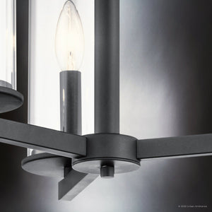 Urban Ambiance - Chandelier - UKC20040 Transitional Indoor Chandelier, 14''H x 18''W x 18''Dep, Black Finish, Marquess Collection - 