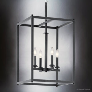 Urban Ambiance - Chandelier - UKC20041 Transitional Indoor Chandelier, 31''H x 16''W x 16''Dep, Black Finish, Marquess Collection - 