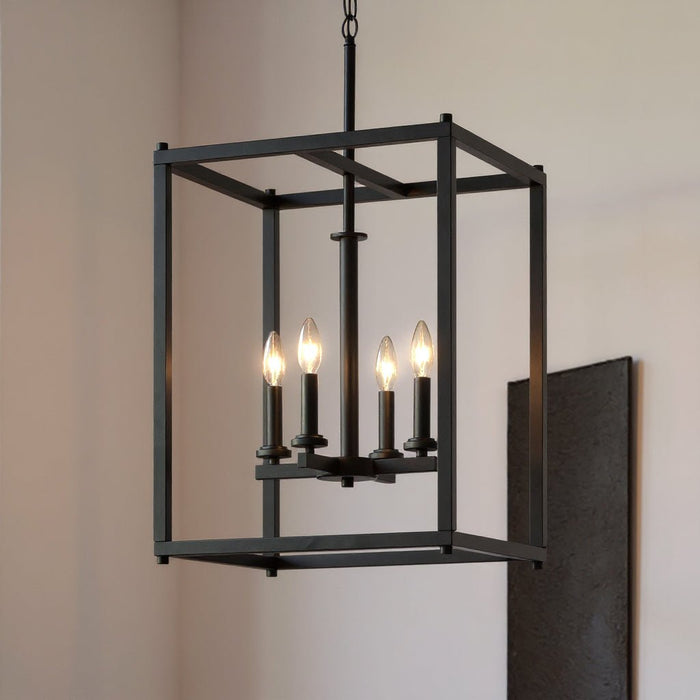 UKC20041 Transitional Indoor Chandelier, 31''H x 16''W x 16''Dep, Black Finish, Marquess Collection