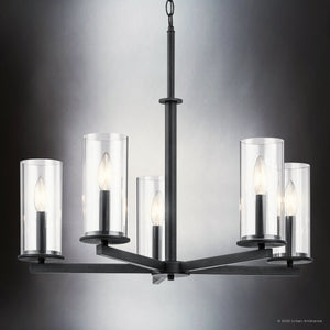 Urban Ambiance - Chandelier - UKC20042 Transitional Indoor Chandelier, 22.25''H x 26.25''W x 26.25''Dep, Black Finish, Marquess Collection - 