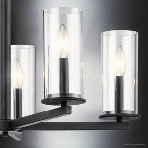 Urban Ambiance - Chandelier - UKC20042 Transitional Indoor Chandelier, 22.25''H x 26.25''W x 26.25''Dep, Black Finish, Marquess Collection - 