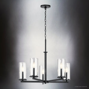 Urban Ambiance - Chandelier - UKC20042 Transitional Indoor Chandelier, 22.25''H x 26.25''W x 26.25''Dep, Black Finish, Marquess Collection - 