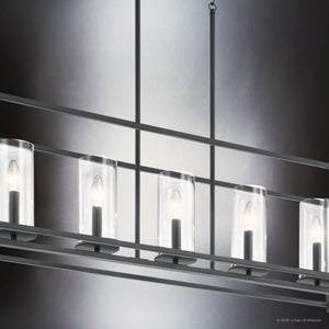 Urban Ambiance - Chandelier - UKC20043 Transitional Indoor Chandelier, 13.5''H x 41.5''W x 10''Dep, Black Finish, Marquess Collection - 