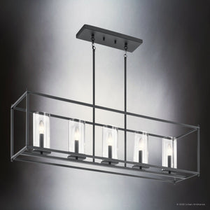 Urban Ambiance - Chandelier - UKC20043 Transitional Indoor Chandelier, 13.5''H x 41.5''W x 10''Dep, Black Finish, Marquess Collection - 