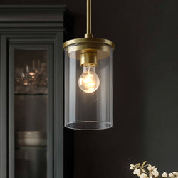 Urban Ambiance - Pendant - UKC20044 Transitional Indoor Pendant, 10.75''H x 6''W x 6''Dep, Natural Brass Finish, Marquess Collection - 