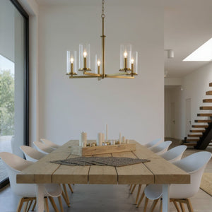 Urban Ambiance - Chandelier - UKC20047 Transitional Indoor Chandelier, 22.25''H x 26.25''W x 26.25''Dep, Natural Brass Finish, Marquess Collection - 