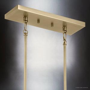 Urban Ambiance - Chandelier - UKC20048 Transitional Indoor Chandelier, 13.5''H x 41.5''W x 10''Dep, Natural Brass Finish, Marquess Collection - 