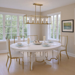 Urban Ambiance - Chandelier - UKC20048 Transitional Indoor Chandelier, 13.5''H x 41.5''W x 10''Dep, Natural Brass Finish, Marquess Collection - 