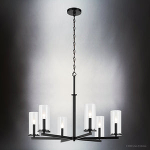 Urban Ambiance - Chandelier - UKC20049 Transitional Indoor Chandelier, 21.75''H x 32.25''W x 32.25''Dep, Black Finish, Marquess Collection - 