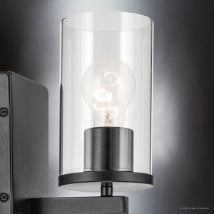 Urban Ambiance - Bath Light - UKC20050 Transitional Indoor Bath Light, 9.25''H x 4.5''W x 6.25''Dep, Black Finish, Marquess Collection - 