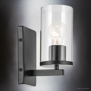 Urban Ambiance - Bath Light - UKC20050 Transitional Indoor Bath Light, 9.25''H x 4.5''W x 6.25''Dep, Black Finish, Marquess Collection - 