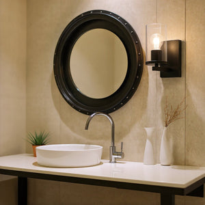 Urban Ambiance - Bath Light - UKC20050 Transitional Indoor Bath Light, 9.25''H x 4.5''W x 6.25''Dep, Black Finish, Marquess Collection - 