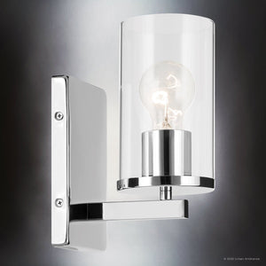 Urban Ambiance - Bath Light - UKC20051 Transitional Indoor Bath Light, 9.25''H x 4.5''W x 6.25''Dep, Chrome Finish, Marquess Collection - 