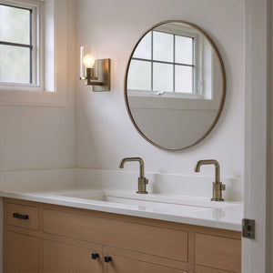 Urban Ambiance - Bath Light - UKC20052 Transitional Indoor Bath Light, 9.25''H x 4.5''W x 6.25''Dep, Brushed Nickel Finish, Marquess Collection - 