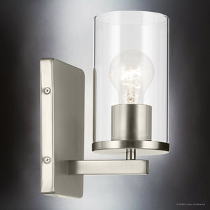 Urban Ambiance - Bath Light - UKC20052 Transitional Indoor Bath Light, 9.25''H x 4.5''W x 6.25''Dep, Brushed Nickel Finish, Marquess Collection - 