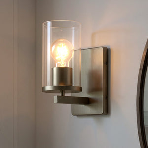 Urban Ambiance - Bath Light - UKC20052 Transitional Indoor Bath Light, 9.25''H x 4.5''W x 6.25''Dep, Brushed Nickel Finish, Marquess Collection -
