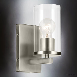Urban Ambiance - Bath Light - UKC20052 Transitional Indoor Bath Light, 9.25''H x 4.5''W x 6.25''Dep, Brushed Nickel Finish, Marquess Collection - 