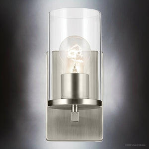 Urban Ambiance - Bath Light - UKC20052 Transitional Indoor Bath Light, 9.25''H x 4.5''W x 6.25''Dep, Brushed Nickel Finish, Marquess Collection - 