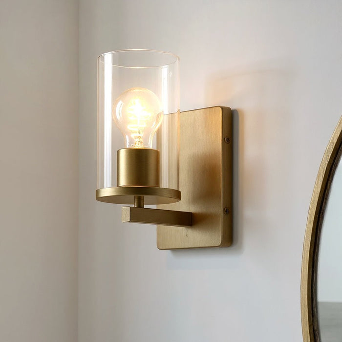 UKC20054 Transitional Indoor Bath Light, 9.25''H x 4.5''W x 6.25''Dep, Natural Brass Finish, Marquess Collection