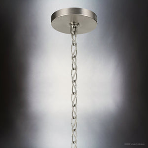 Urban Ambiance - Chandelier - UKC20055 Transitional Indoor Chandelier, 21.75''H x 32.25''W x 32.25''Dep, Brushed Nickel Finish, Marquess Collection - 