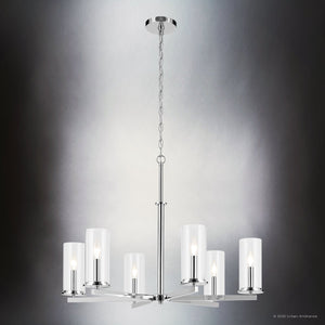 Urban Ambiance - Chandelier - UKC20056 Transitional Indoor Chandelier, 21.75''H x 32.25''W x 32.25''Dep, Chrome Finish, Marquess Collection - 