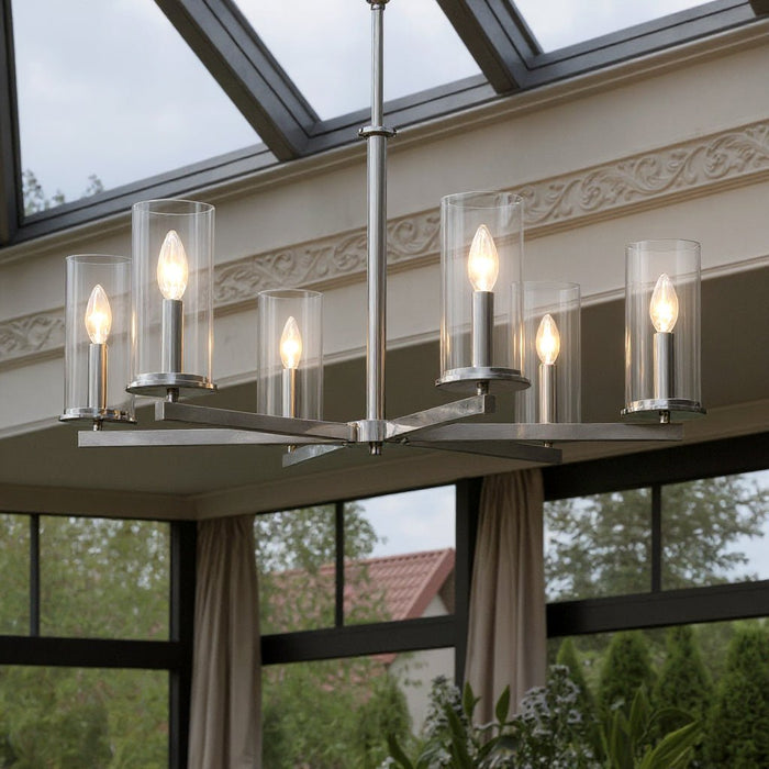 UKC20056 Transitional Indoor Chandelier, 21.75''H x 32.25''W x 32.25''Dep, Chrome Finish, Marquess Collection